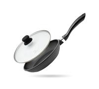 Elo 9906950 Lot De Poêle Et Couvercle, Poêles De Cuisine, Poêles De Cuisson, Sauteuse De Cuisine, Aluminium, Noir, Verre, 28 Cm