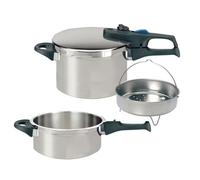 ELO 99285 Praktika Plus XL | Cuisson vapeur rapide et douce, Set 2 en 1 3 L et 6 L, Inox 18 10, Compatible induction vitrocéramique gaz, Plastique