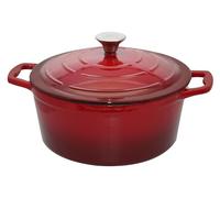 Elo 3062626 cocotte en fonte émaillée antiadhésive avec couvercle, rouge cerise, passe au four, marmite tous feux, faitout induction 26 cm 4.5 L, 4 à 6 personnes