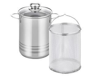 Elo Cuiseur à Asperges en Inox 16 cm | Cuisson vapeur douce, Asperges sans casser, Inox 18 10, Format 16 x 21,5 cm, Induction four gaz