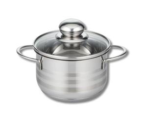 Elo Faitout Inox Induction sans PFAS avec Couvercle Verre 12 cm | Cuisson homogène, 0 8 L pour 1 à 2 personnes, Inox, Compatible induction, Four et lave vaisselle