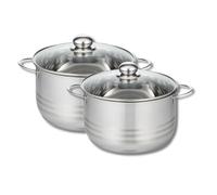 Elo Lot de 2 faitouts inox avec couvercles en verre 20 et 24 cm induction
