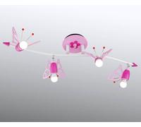 Elobra Plafonnier Falter, dimmable, violet / rose, Chambre d'enfant, Bois, Plafonnier