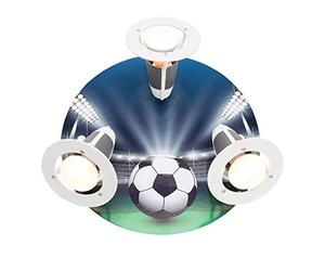 Elobra Plafonnier football Arena, bois, bleu/vert, A + +