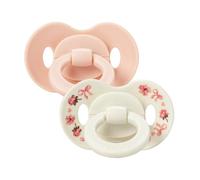 Elodie Details Binky Bundle Sucette Bébé Lot de 2 - Symétrique Ronde Silicone, Collerette Concave, Trous Ventilation, PP Bio-Circulaire, Sans BPA, EN 1400, 3+ Mois, Petit River Rose
