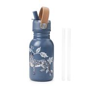 Elodie Details Gourde Enfant Inox, Bouchon Anti-Fuite avec Paille et Poignée pour Enfants, Facile à Ouvrir, Sans BPA, Facile à Nettoyer, Bouteille Idéal École & Activités, 350ML, Garden Leo