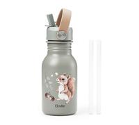 Elodie Details Gourde Enfant Inox, Bouchon Anti-Fuite avec Paille et Poignée pour Enfants, Facile à Ouvrir, Sans BPA, Facile à Nettoyer, Bouteille Idéal École & Activités, 350ML, Chipmunk Darling