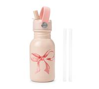 Elodie Details Gourde Enfant Inox, Bouchon Anti-Fuite avec Paille et Poignée pour Enfants, Facile à Ouvrir, Sans BPA, Facile à Nettoyer, Bouteille Idéal École & Activités, 350ML, Rosy Bow