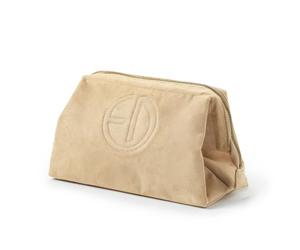 Elodie Details Trousse de Toilette Zip&Go en Toile Douce - Forme Rigide - Change de bébé et Accessoires - Alcantara, Beige