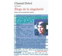 Éloge de la singularité Essai sur la modernité tardive - Chantal Delsol - Table ronde - Poche - Essai