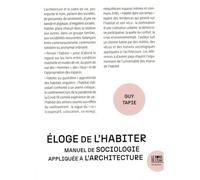 Eloge de l'habiter: Manuel de sociologie appliquée à l'architecture