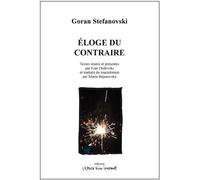 Éloge du contraire - Goran Stefanovski - L'espace D'un Instant - broché - Théâtre