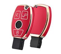 ELOHEI Coque de clé pour Mercedes Benz, coque de clé en TPU souple de qualité supérieure compatible avec Mercedes Benz C E S M CLS CLK G Class (rouge)