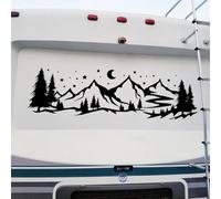 ELOIR Autocollant mural en vinyle auto adhésif pour camping car camping car lune étoile montagne explorer caravane tout terrain autocollant mural décoratif