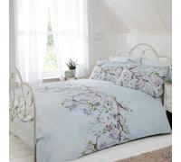 Rapport London – Parure Housse de Couette et Taie d'Oreiller Eloise Floral King Bleu Canard