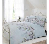 Rapport London – Parure Housse de Couette et Taie d'Oreiller Eloise Floral King Bleu Canard