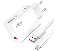 ELOLOHI 100W Chargeur avec Câble USB C 1M pour Xiaomi 17T Pro 15T 14T 13 12 | Chargeur Rapide USB C pour Hyper-Charge, pour Redmi Note 15 Pro 15C 14S 13X A5, pour POCO X8 Pro Max M8 F8 Ultra X7 M7 C85