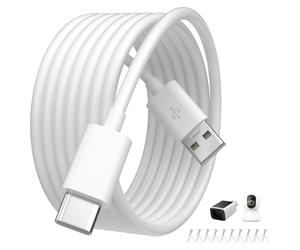 ELOLOHI 5M Câble USB C pour Xiaomi Smart Caméra C300 C400 C500 Pro, Blanc | Câble de Charge Long USB A vers C pour Mi Magnetic Mount Caméra de Surveillance 2K/ Wireless Outdoor Security Caméra 1080p