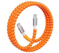 ELOLOHI 60W Câble USB C pour iPhone 17 Pro Max 16 15, Câble Perlé 1M Orange | Charge Rapide PD pour Samsung Galaxy S26 Ultra S25 S24 S23 A57 A16 A17, Câble USB C vers C pour Google Pixel 10 Pro XL 9 8 7