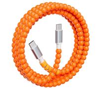 ELOLOHI 60W Câble USB C pour iPhone 17 Pro Max 16 15, Câble Perlé 2M Orange | ELOLOHI 60W Câble USB C pour iPhone 17 Pro Max 16 15, Câble Perlé 2M Orange