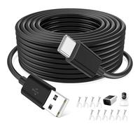 ELOLOHI Câble de charge USB C extra long de 10 m pour caméra de surveillance domestique USB vers câble d'alimentation de type C pour Eufy Solo Cam C210 USBA vers USBC, 10 clous muraux, noir