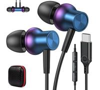 ELOLOHI Écouteurs USB C avec Microphone et Télécommande Sport Bureau Orange | Casque USB Type C pour iPhone 17 Pro Max 16 15, pour Samsung Galaxy S26 Ultra S25 S24 A56 A17, pour Google Pixel pour OnePlus