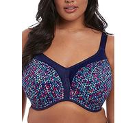 Elomi Bras Soutien-Gorge de Sport, Opaque, Bleu Marine Geo, 115FF Femme