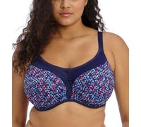 Elomi Energise Soutien-Gorge de Sport à Armatures avec Dos Nageur Opaque, Bleu Marine Geo, 100E
