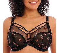 Elomi Sachi Strappy Underwire Plunge Bra Soutien-Gorge Plongeant, Opaque, Motif Papillon Noir, 90G Femme