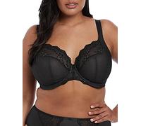 Elomi Charley Soutien-Gorge Plongeant à Armatures en Dentelle Extensible, Semi-Voilage, Noir, 105HH Femme