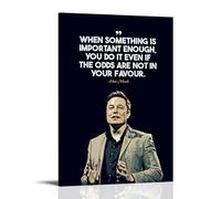 Elon Musk Art Toile Poster Décoration Peinture Salon Poster Fille Chambre Peinture Mur Art Peinture Moderne Maison Garçon Chambre Décoration Impression Peinture 16 x 24 pouces (40 x 60 cm)
