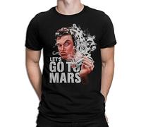 Elon Musk Let's go to Mars Funny Art T-Shirt Manches Courtes(X-Large)