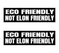 Elon Musk Lot de 2 autocollants en vinyle respectueux de l'environnement et non respectueux de l'environnement pour pare-chocs de voiture Elon Went Crazy Model X Y 3 S (27,4 x 7,6 cm)