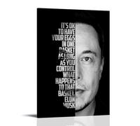 Elon Musk Poster sur toile Décoration Peinture Salon Art mural Chambre à coucher Peinture murale Art Peinture moderne Maison Garçon Chambre Impression Peinture murale Fille Vacances Murale 20 x 30