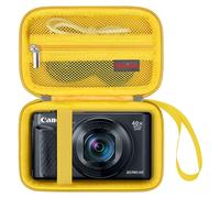 Elonbo Canon PowerShot SX740/ SX730/ SX720/ SX620 étui Portable pour Appareil Photo Numérique, 4K Camera Travel Storage Manager Stand, Mesh Pocket Fit Battery Charger, Jaune