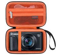 Elonbo Canon PowerShot SX740/ SX730/ SX720/ SX620 étui Portable pour Appareil Photo Numérique, 4K Camera Travel Storage Manager Stand, Noir+Intérieure Orange