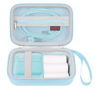 Elonbo D11 / LMASBLTER D11 Étiquette Maker Valise Portable Mini imprimante d'étiquettes Bluetooth Sac de Voyage Petit Support de Rangement d'étiquettes à Main, Bleu