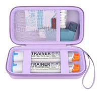 Elonbo Epipen Valise, Pack de médicaments de Voyage pour 2 epipen ou auvi Q, inhalateur ventolin, Vaporisateur Nasal, médicaments Contre Les Allergies, Violet (Seulement dans la boîte!)