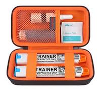 Elonbo Epipen valise, pack de médicaments de voyage pour 2 epipen ou auvi Q, inhalateur ventolin, vaporisateur nasal, médicaments contre les allergies, Noir+Orange (seulement dans la boîte!)