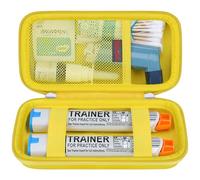 Elonbo Epipen Valise, Pack de médicaments de Voyage pour 2 epipen ou auvi Q, inhalateur ventolin, Vaporisateur Nasal, médicaments Contre Les Allergies, Jaune (Seulement dans la boîte!)