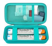 Elonbo Epipen Valise, Pack de médicaments de Voyage pour 2 epipen ou auvi Q, inhalateur ventolin, Vaporisateur Nasal, médicaments Contre Les Allergies, Vert+Intérieur Vert (Seulement dans la boîte!)