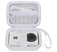 Elonbo Étui Compact pour Appareil numérique Kodak PIXPRO FZ55/FZ45, Blanc | Étui de voyage pour appareil photo de vlogging KODAK PIXPRO FZ55/FZ45, sac en filet pour batteries, câbles et carte mémoire