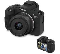 Elonbo Étui de protection en silicone pour appareil photo Canon EOS R50 sans miroir, EOS R50 Vlogging sans miroir, coque de protection en caoutchouc souple, noir
