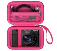 Elonbo Étui de Transport pour Appareil Photo Numérique Compact Sony RX100 VII/ RX100 VI/ RX100 V/ RX100 IV/ RX100 III, Sac de Voyage Vlogging Camera, Framboises