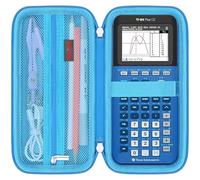 Elonbo Étui de transport pour calculatrice graphique couleur Texas Instruments TI-84 Plus CE/TI-84 Plus/TI-83 Plus/TI-83 Plus CE, poche supplémentaire en maille pour câble de charge manuel (français