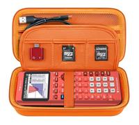 Elonbo Étui de transport pour calculatrice graphique couleur Texas Instruments TI-84 Plus CE/TI-84 Plus/TI-83 Plus CE/Casio fx-9750GII, poche supplémentaire en maille pour câble de charge, orange