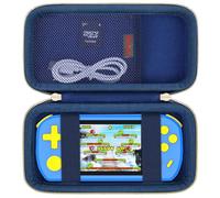 Elonbo Étui de transport pour console de jeu portable TEBIYOU/Great Boy/Beico, pour jeux vidéo rétro, housse de rangement de voyage, mini arcade électronique, bleu + bleu