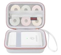 Elonbo Étui de transport pour étiqueteuse ORGBRO X1, support de rangement portable pour imprimante d'étiquettes Bluetooth, cutter intégré sans fil, petite étiqueteuse, sac de voyage, blanc