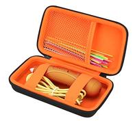 Elonbo Étui de transport rigide pour batterie magnétique Anker 521/622/633, chargeur portable sans fil, poche supplémentaire en maille pour câble de charge, guide de bienvenue (français non garanti), noir et orange