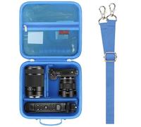 Elonbo Étui pour Sony Alpha ZV-E10K/6400/6700 Appareil Hybride, Bleu | Sac de transport rigide pour appareil photo hybride Sony Alpha ZV-E10K/ZV-E10 II K/ZV-1/a6400/a6700, adapté au chargeur